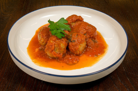 Homemade Meatballs In Basil Tomato Basil Sauce