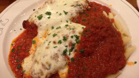 Chicken Parmigiana Over Ziti