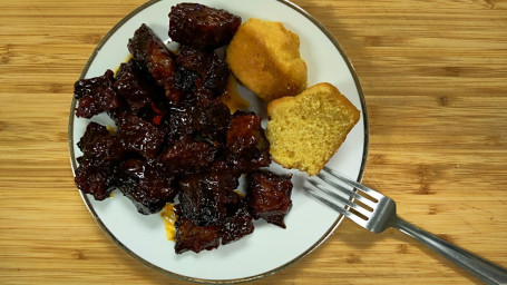 Burnt Ends with 2 small side dishes