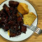 Burnt Ends with 2 small side dishes