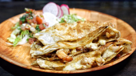 Garlic Shrimp And Onion Quesadilla