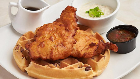 Pickle-Brined Fried Chicken Waffles