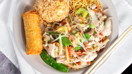 6. Chicken Chow Mein, Egg Roll Fried Rice