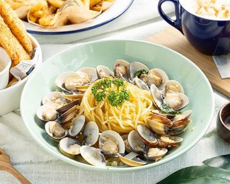 Là Wèi Suàn Xiāng Bái Jiǔ Há Lí Yì Dà Lì Miàn Clams Spaghetti With White Wine