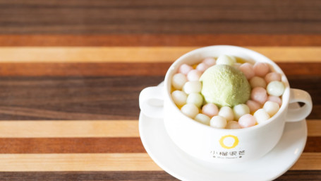 C3. Sticky Rice Pellet In Yoji Nectar With Vanilla Or Green Tea Ice Cream