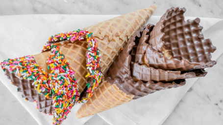 Decorated Waffle Cone With Rainbow Sprinkles