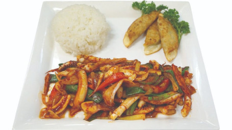 Spicy Squid Rice Plate