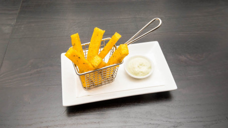 Chunky Herb Polenta Chips With Garlic Aioli (Ve)