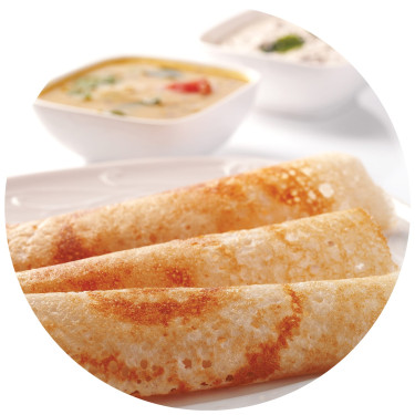 Butter Paper Dosa (Served With Sambar Chutney)