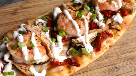 Spicy Shrimp Chicken Flatbread