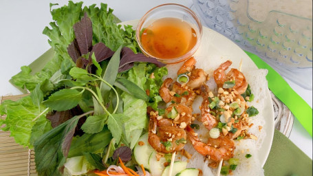 Bh4. Bbq Shrimp W Fine Vermicelli Wrap Shāo Xiā Bīn Hǎi Bánh Hỏi Tôm Nướng