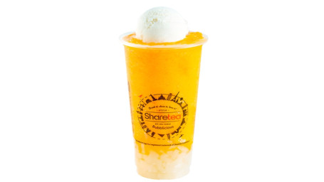Peach Tea Ice Blended With Ice Cream Lychee Jelly