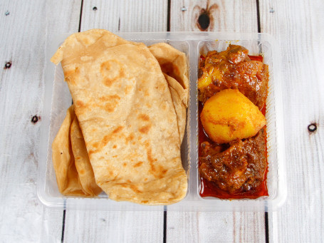 Chicken Curry 2Pc S With Aloo +3 Pcs Paratha