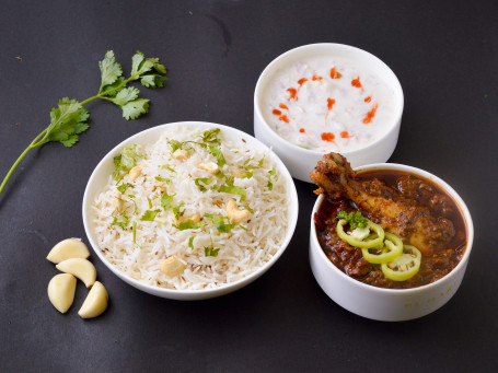 Ghee Rice With Chickeen Chettinad