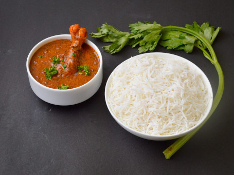 Steamed Rice +Chicken Pepper Masala