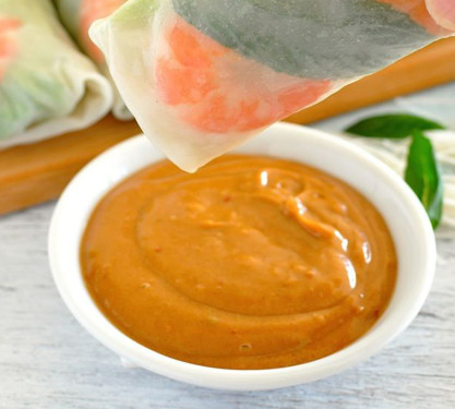 Vietnamese Rice Paper Rolls With Peanut Sauce Vegan, Gluten Free) 4Pcs