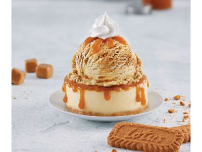 Lotus Biscoff Ice Cream With Butterscotch Sauce Cheesecake Sundae