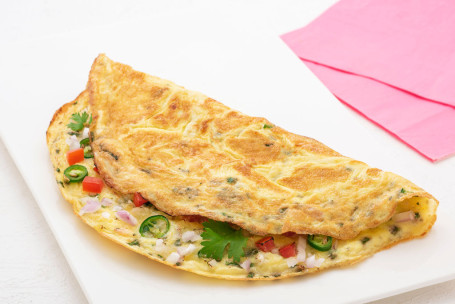 Masala Vegetable Egg Omelette With Whole Wheat Toast