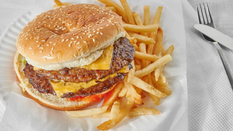 6. Double Cheeseburger With French Fries Soda