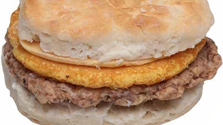 Egg, Sausage Cheese Biscuit Sandwich
