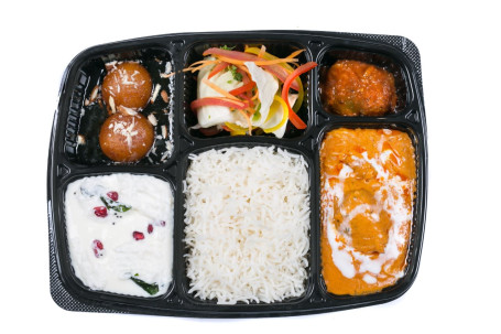 Butter Chicken Rice Salad Pickle Curd Rice Sweet