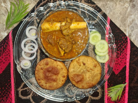 Jumbo Fried Bharwa Litti [2 Pcs] Mutton Curry [Bs]