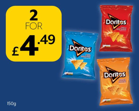 Elke 2 Doritos-tassen voor £ 4,49