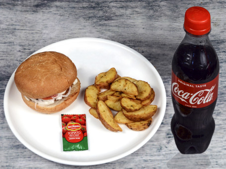 Chicken Burger Potato Wedges Coke (300 Ml)