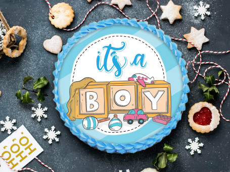 It's A Boy Photo Cake