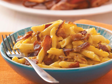 Penne Pasta In Cheese Sauce Bacon