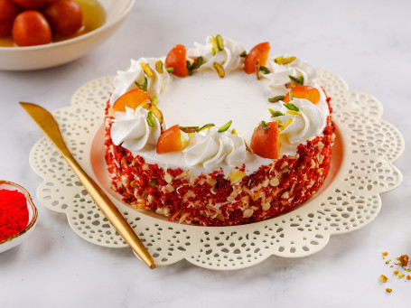 Gulab Jamun Red Velvet Eggless Cake