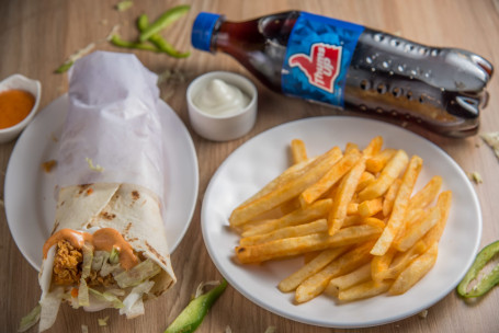 Wrap Fries Meal (1 Chicken Strip Wrap French Fries Soft Drink (250 Ml .