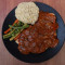 Chicken Steak In Mushroom Sauce With Mash And Sauteed Veggies