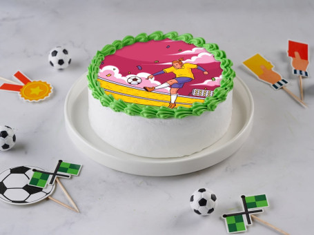 Football Player Theme Photo Cake