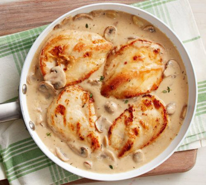 Chicken Mushroom In Garlic Gravy