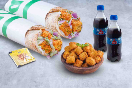 (Serves 2) Double Value Paneer Wrap Nuggets Meal (Veg)
