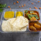 Plain Rice Chicken Kasha Thali