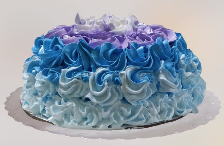 Floral Birthday Cake Multi Shade Of Blue)