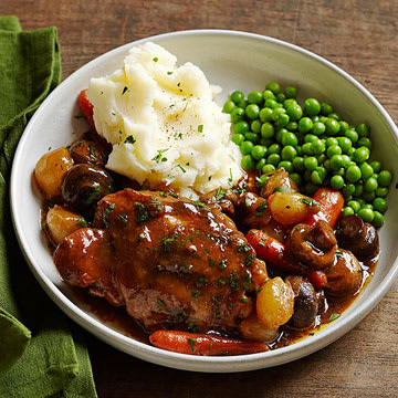 Red Wine Chicken With Sauted Winter Veg Mashed Potato