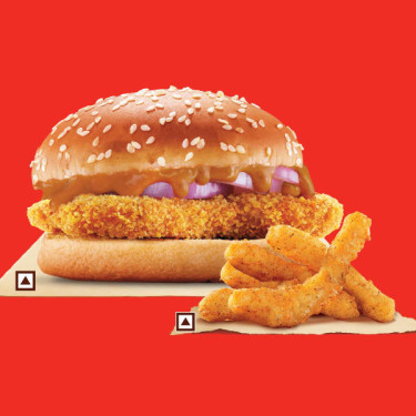Kurczak Makhani Burst Burger Frytki Z Kurczaka.