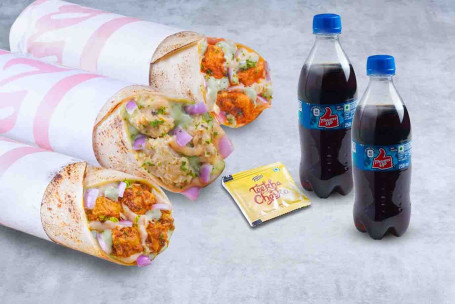 (Serves 2) Triple Value Non-Veg Wrap 2 Thums Up