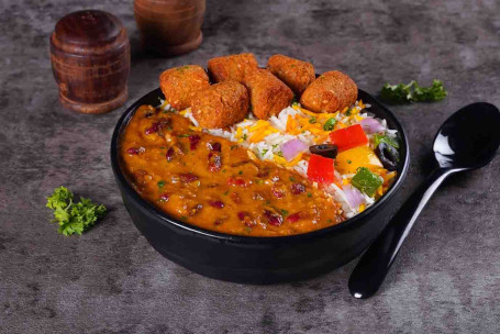 Rajma Rice Bowl With Falafel Fritters