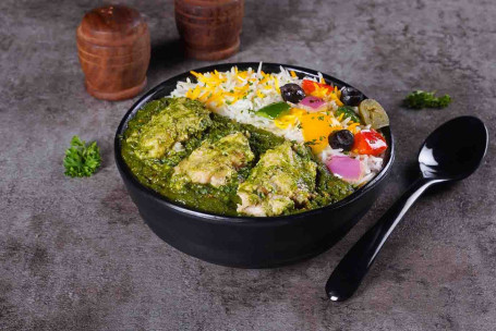 Palak Chicken Rice Bowl