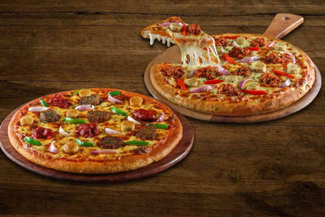 Ikke-Vegetarisk Paradise Pizza-Medium Kheema Og Sausage Pizza-Medium (Gratis)