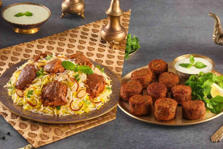 Baranina Biryani Dum Gosht, Porcja 1-2) Murgh Kefta Porcja-1-2)