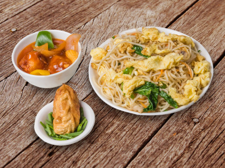 Chicken Chilli Garlic Noodle(600Ml) 4Pc Butter Garlic Fish(250Ml)