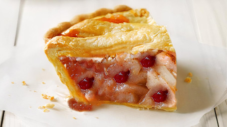 Apple Cranberry Lattice Pie Slice
