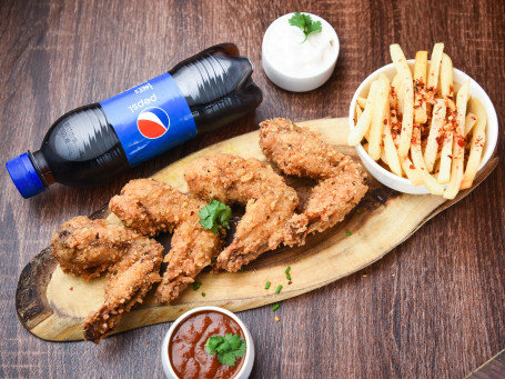 Wings (4 Pcs) Cold Drinks (1 No) Fries (1 Pc)