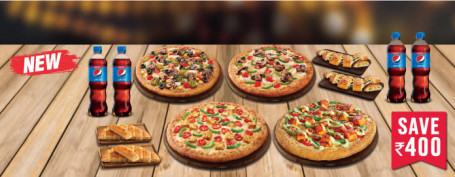 Party Combo 4 Veg Pizza Varianten Sides Pepsi