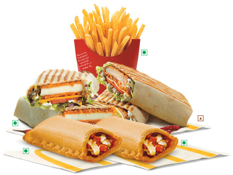 Spicy Paneer/Spicy Chicken Wrap(Any 2)+1 Med. Fries+2 Puff